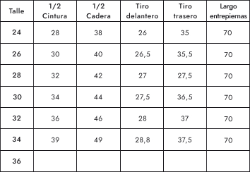 size chart