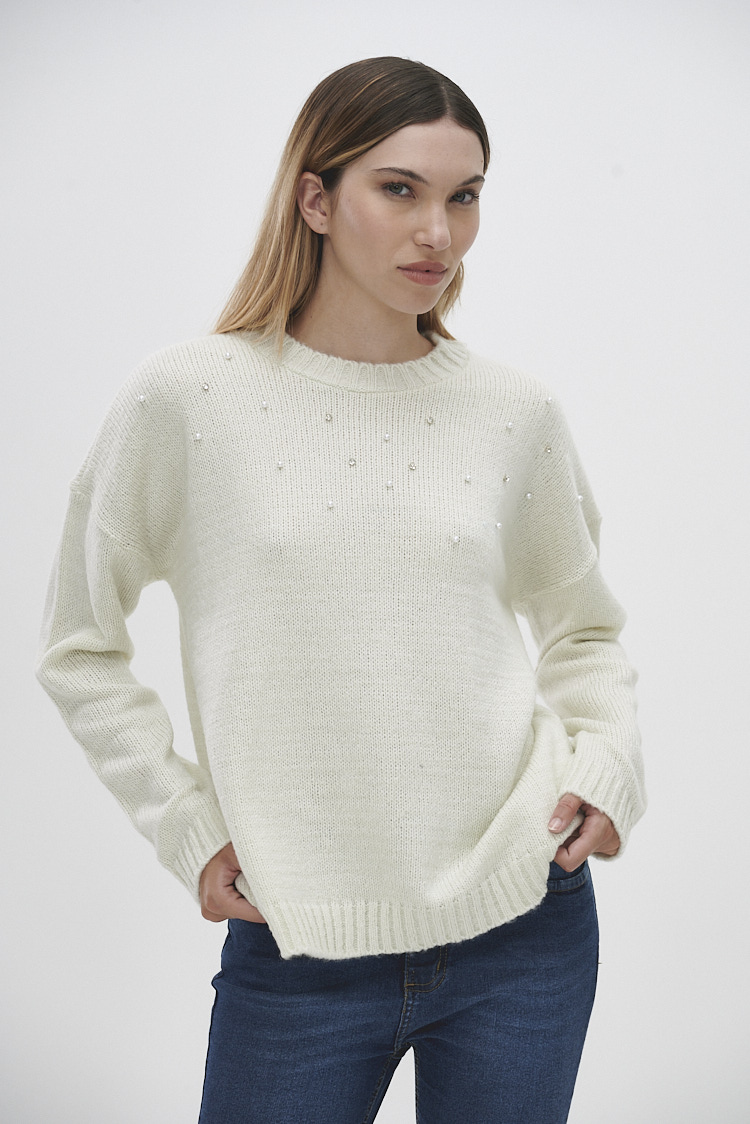 Sweater de hilo con brillo