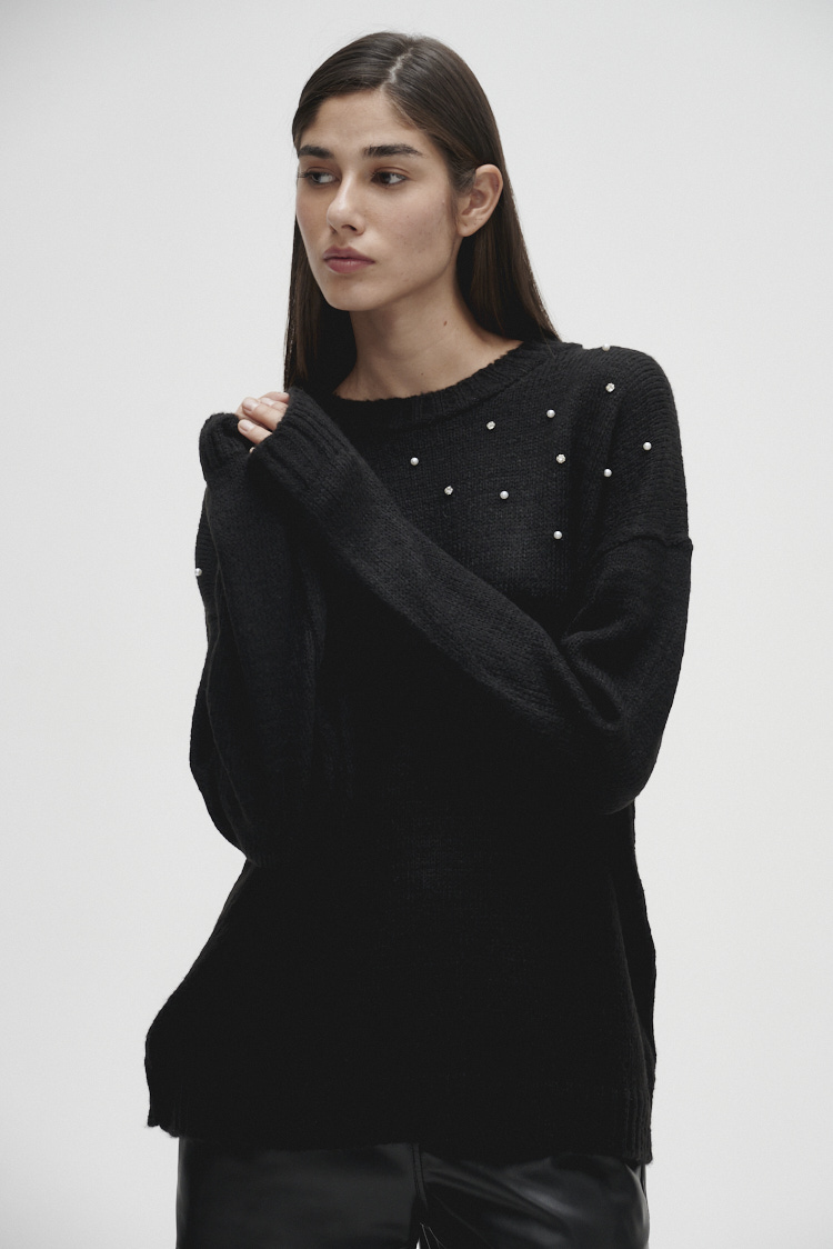 Sweater de hilo con brillo