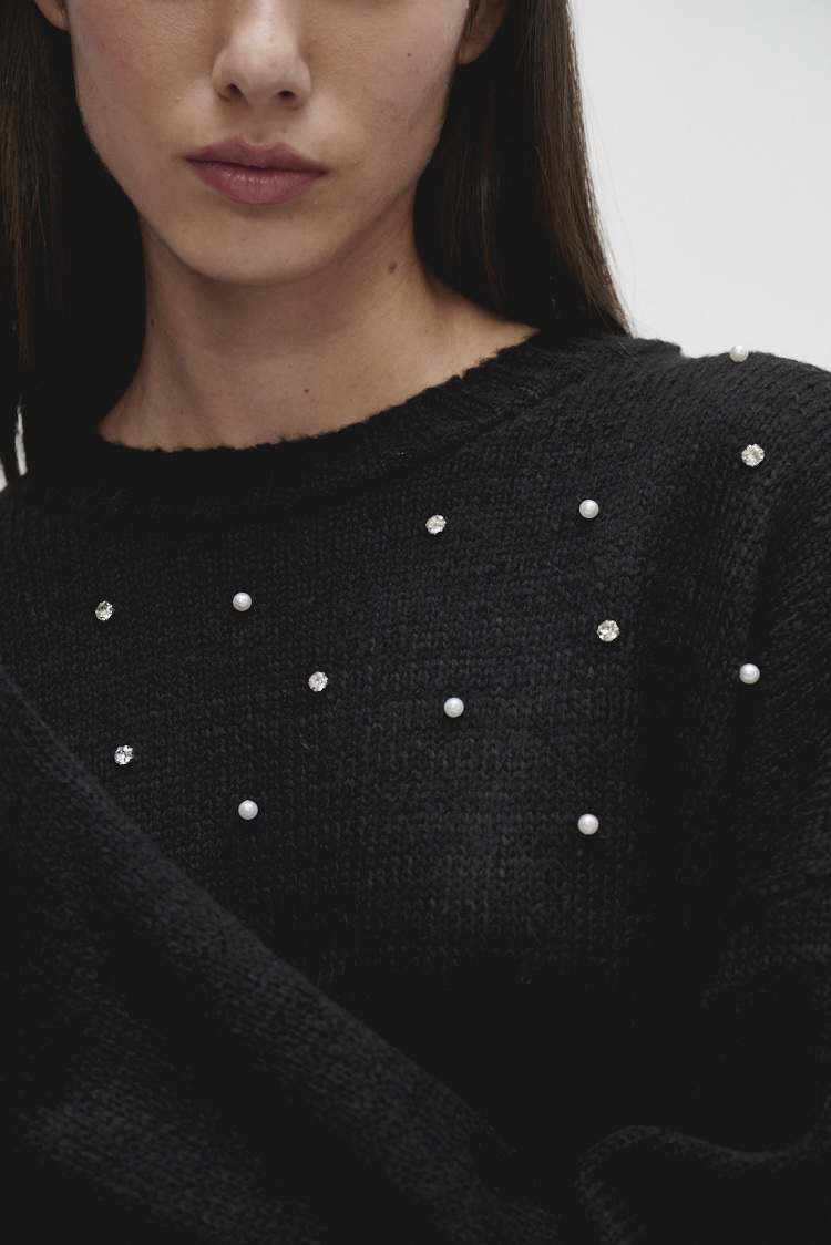 Sweater de hilo con brillo