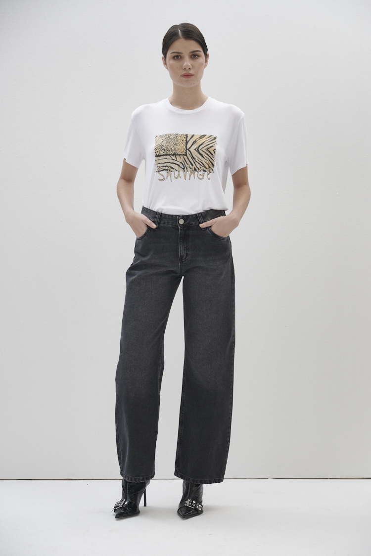 Remera estampado animal print