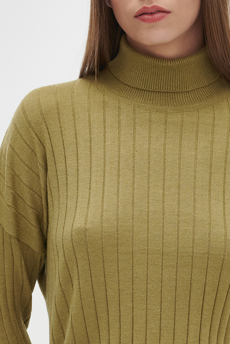 Polera larga estilo acanalado