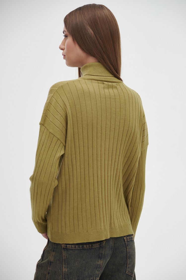 Polera larga estilo acanalado