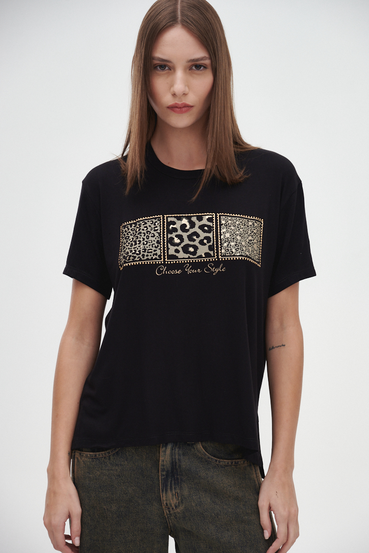 REMERA PRINT CON BRILLOS