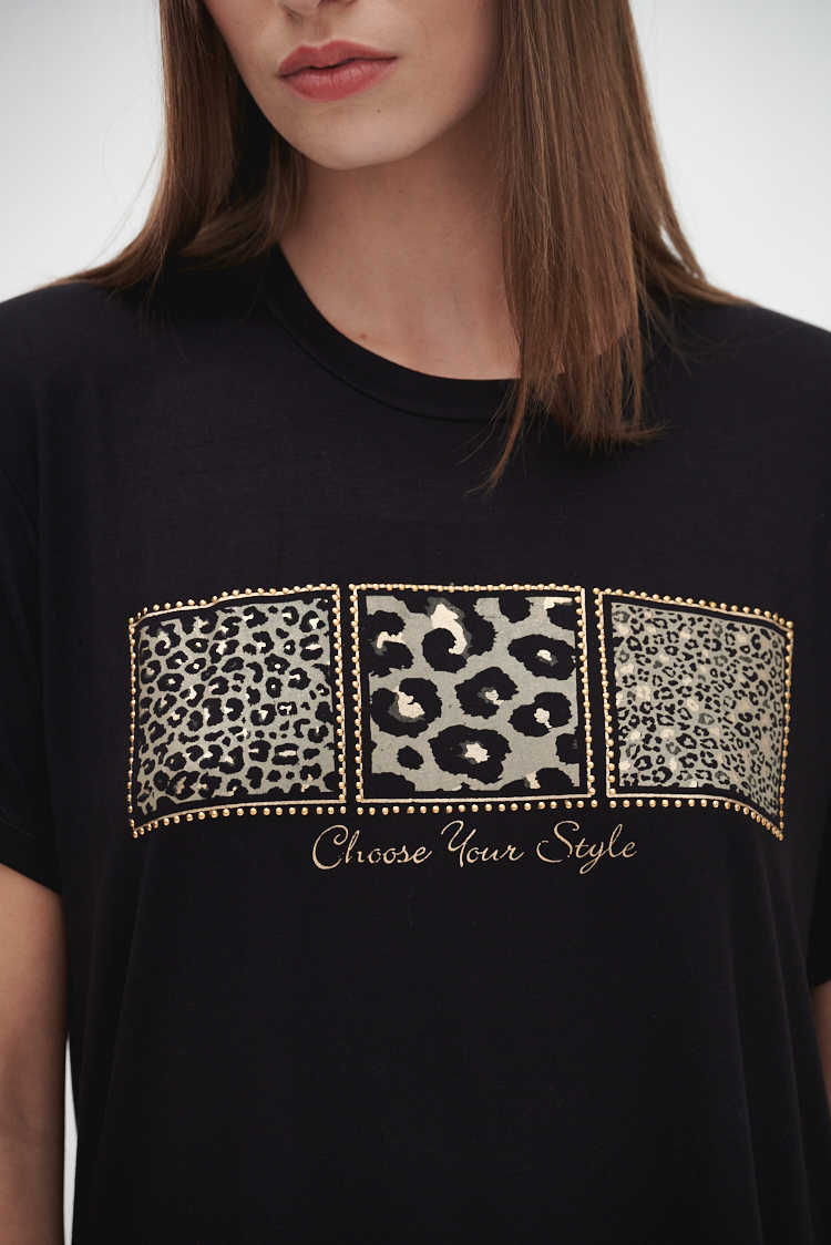 REMERA PRINT CON BRILLOS