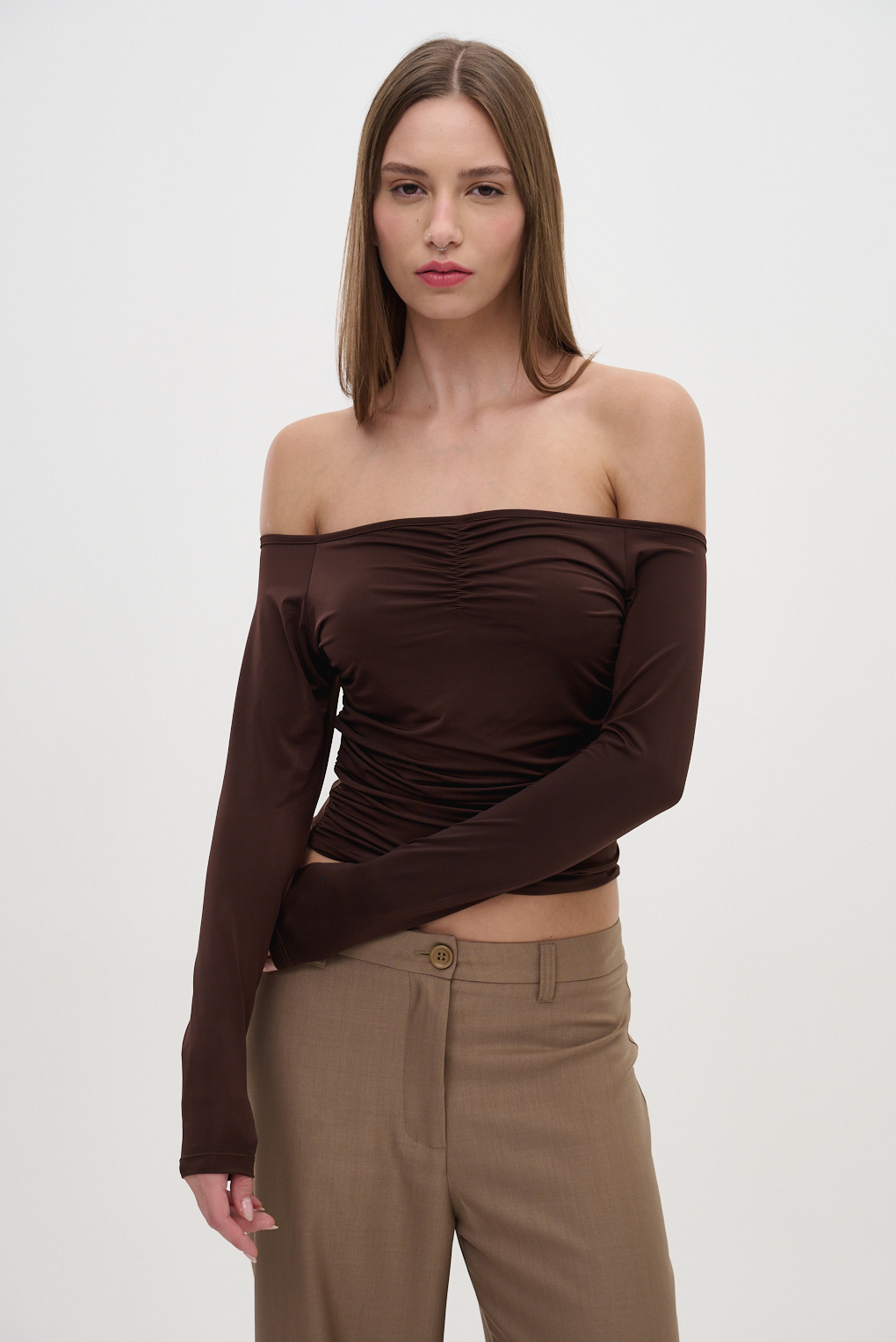 Remera escote bardot