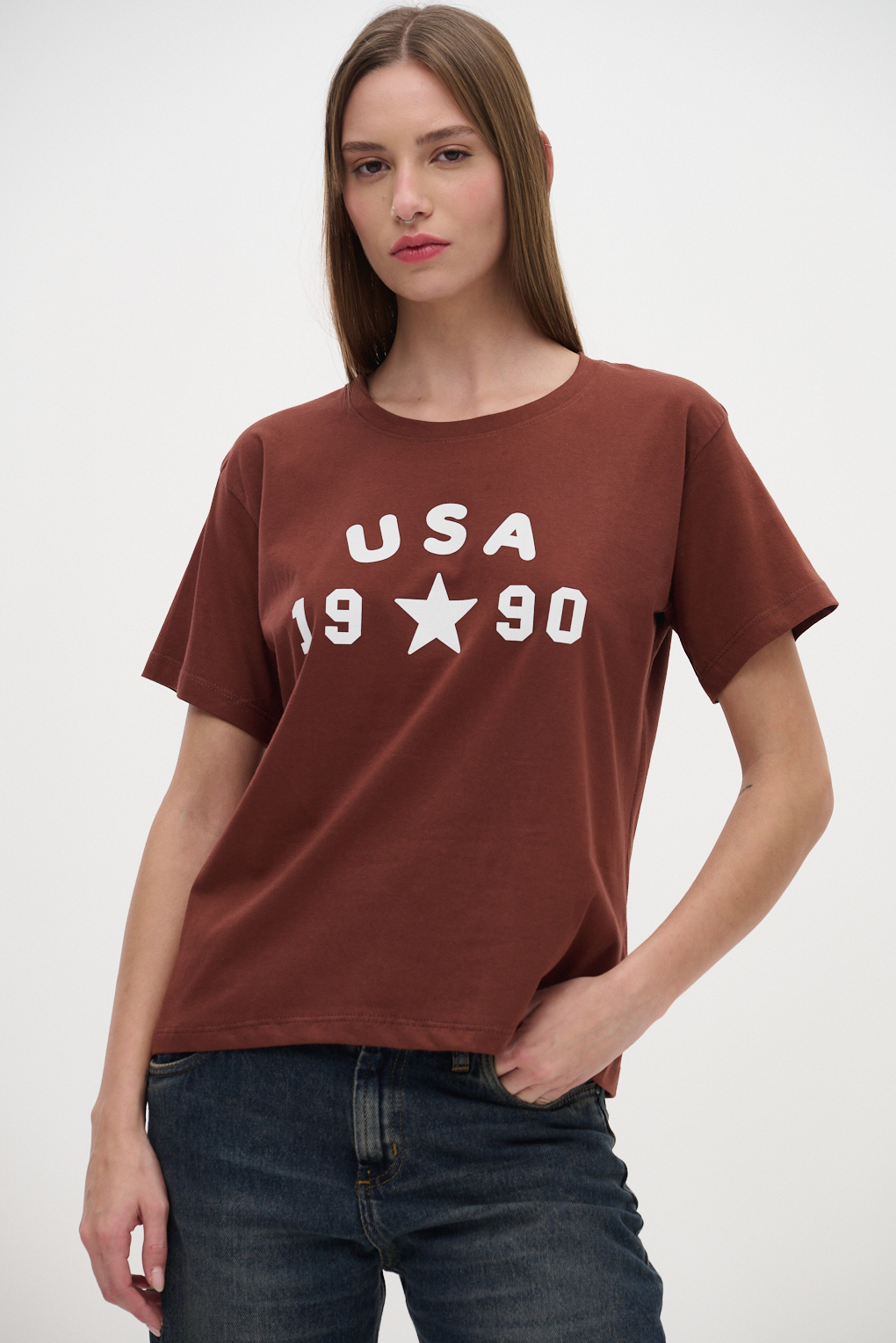 Remera basica estampada