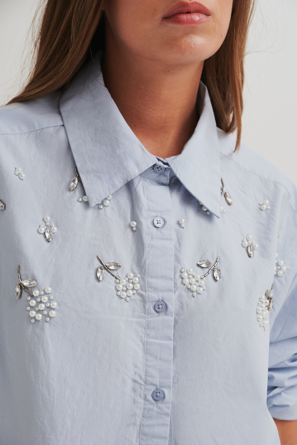camisa algodón bordada