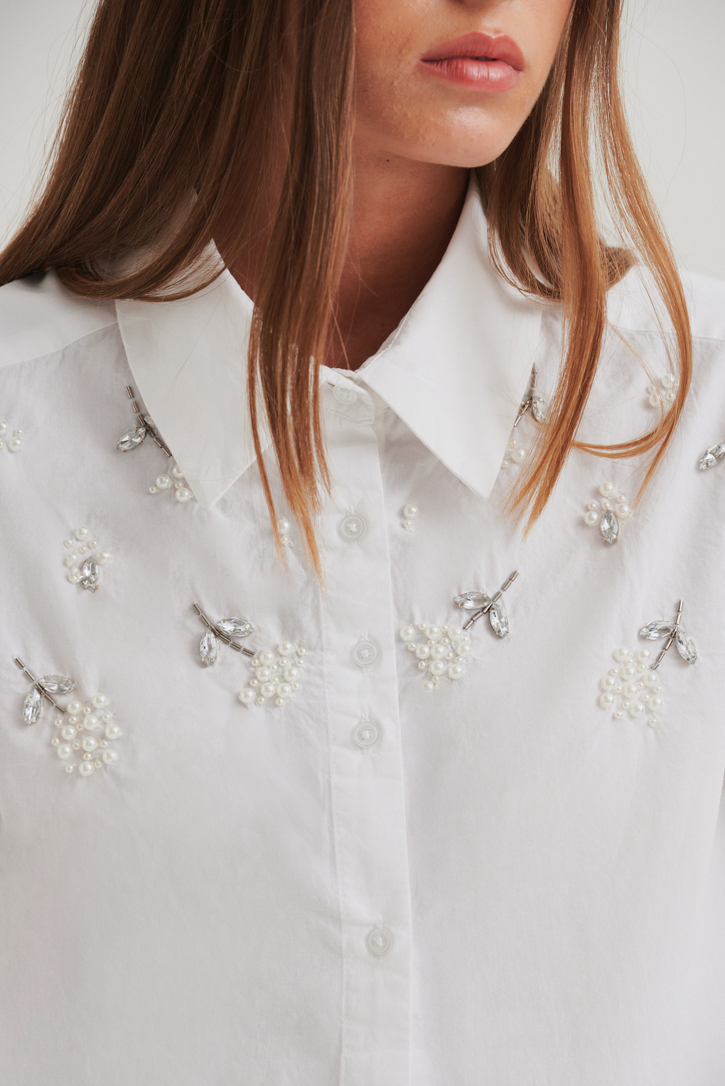 camisa algodón bordada
