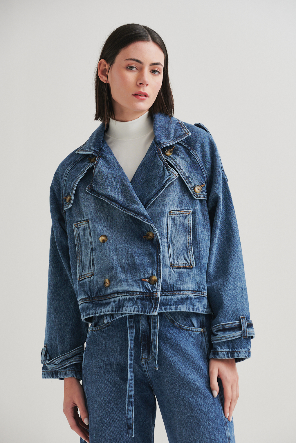 campera denim cropped
