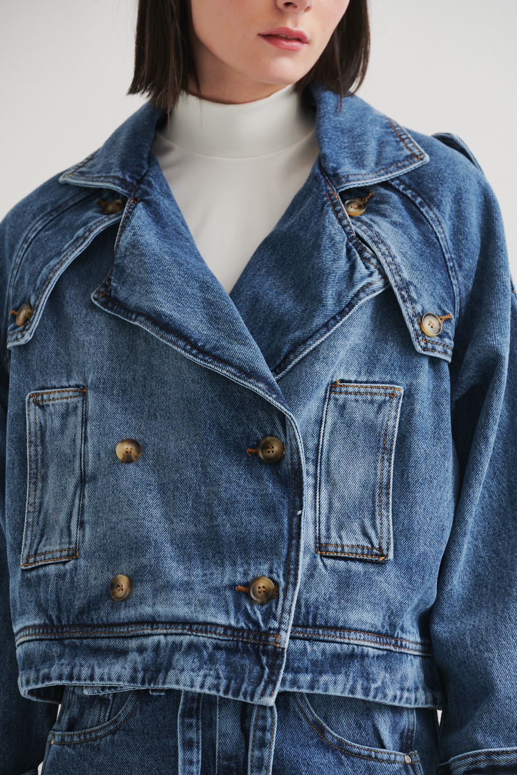 campera denim cropped
