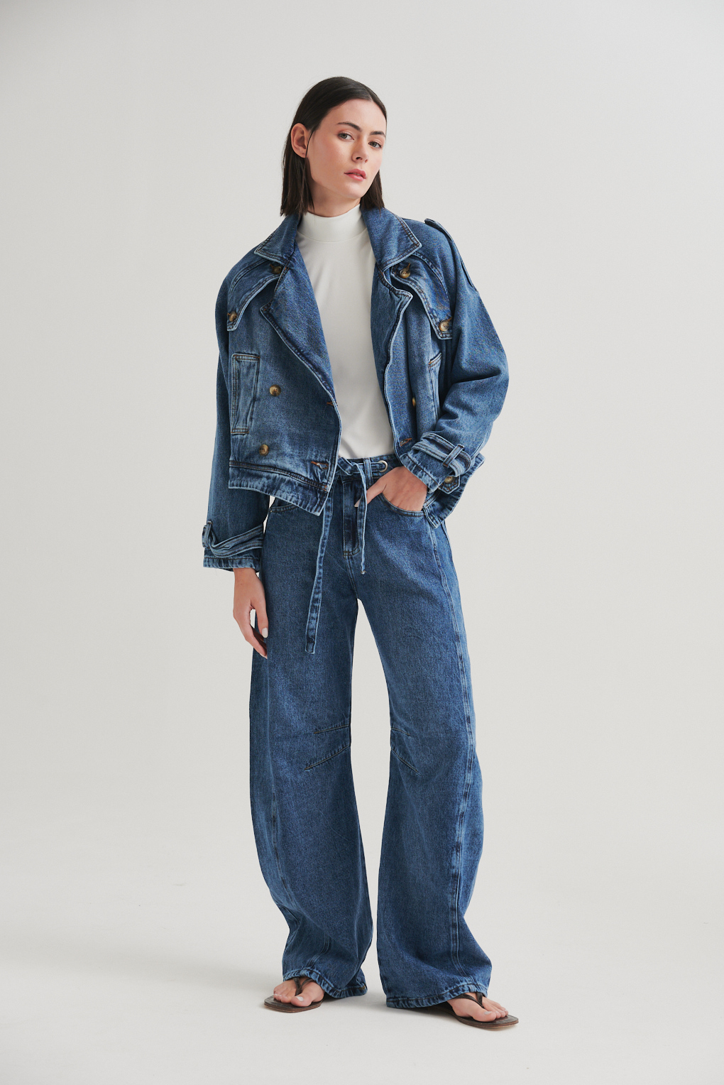 campera denim cropped