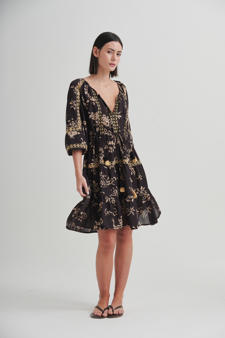 vestido corto estampado boho