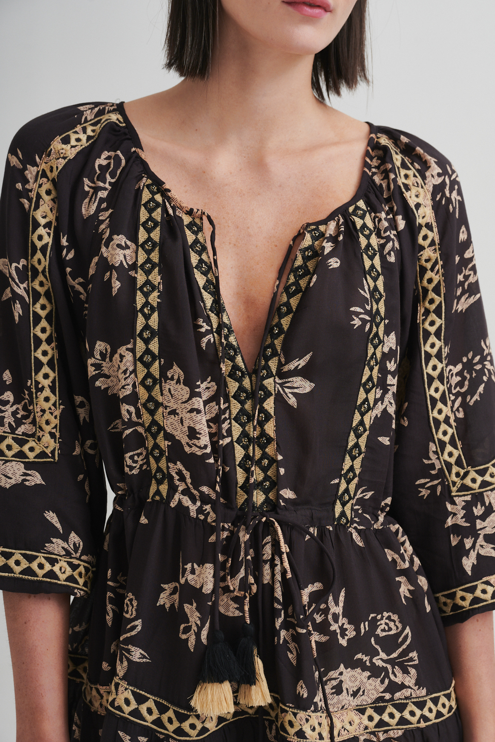 vestido corto estampado boho