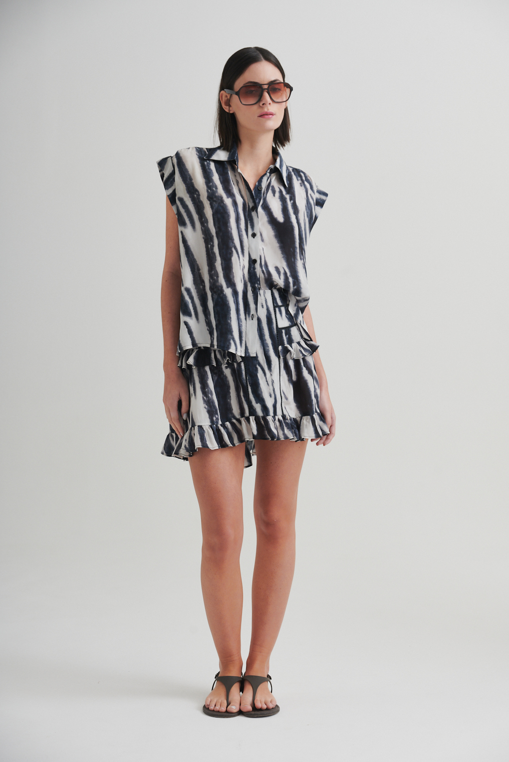 blusa estampada sin mangas