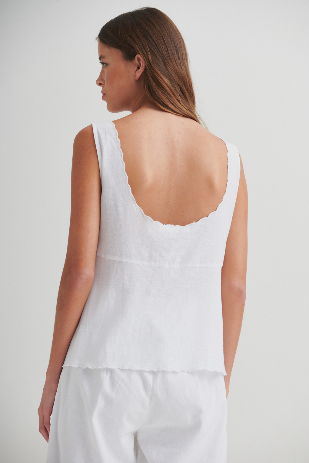 blusa lino bordada