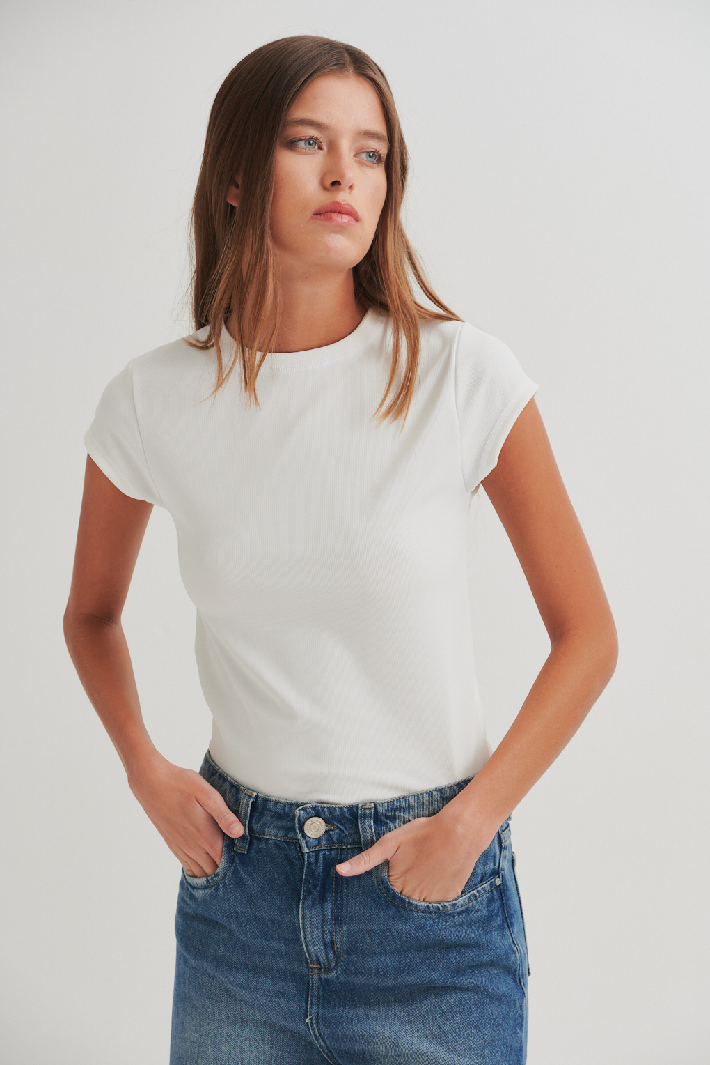 remera acanalada larga