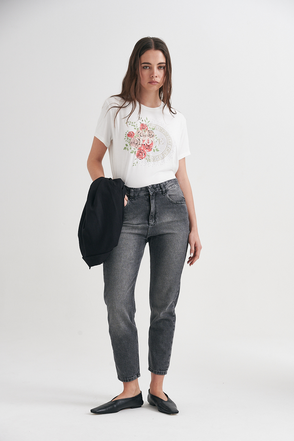 jean mom gris