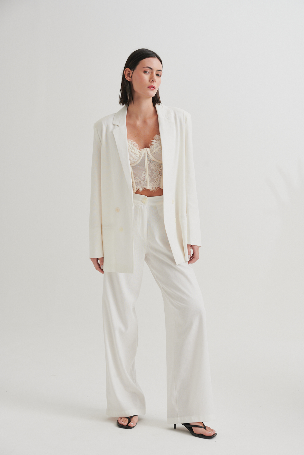 blazer de lino forrado