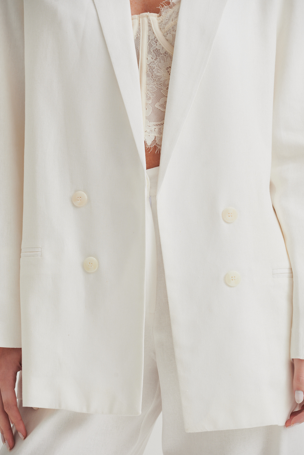 blazer de lino forrado