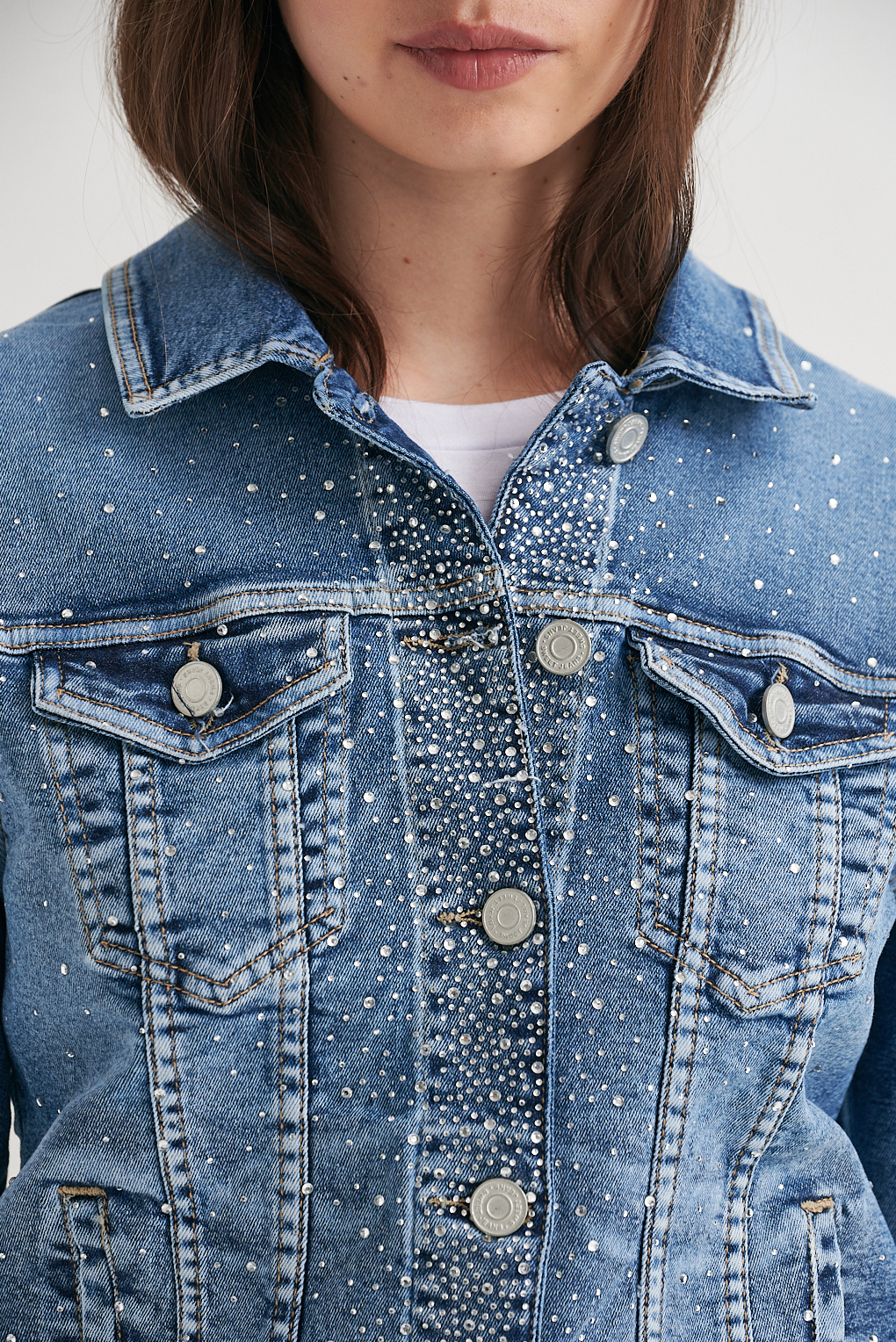campera de jean con brillos