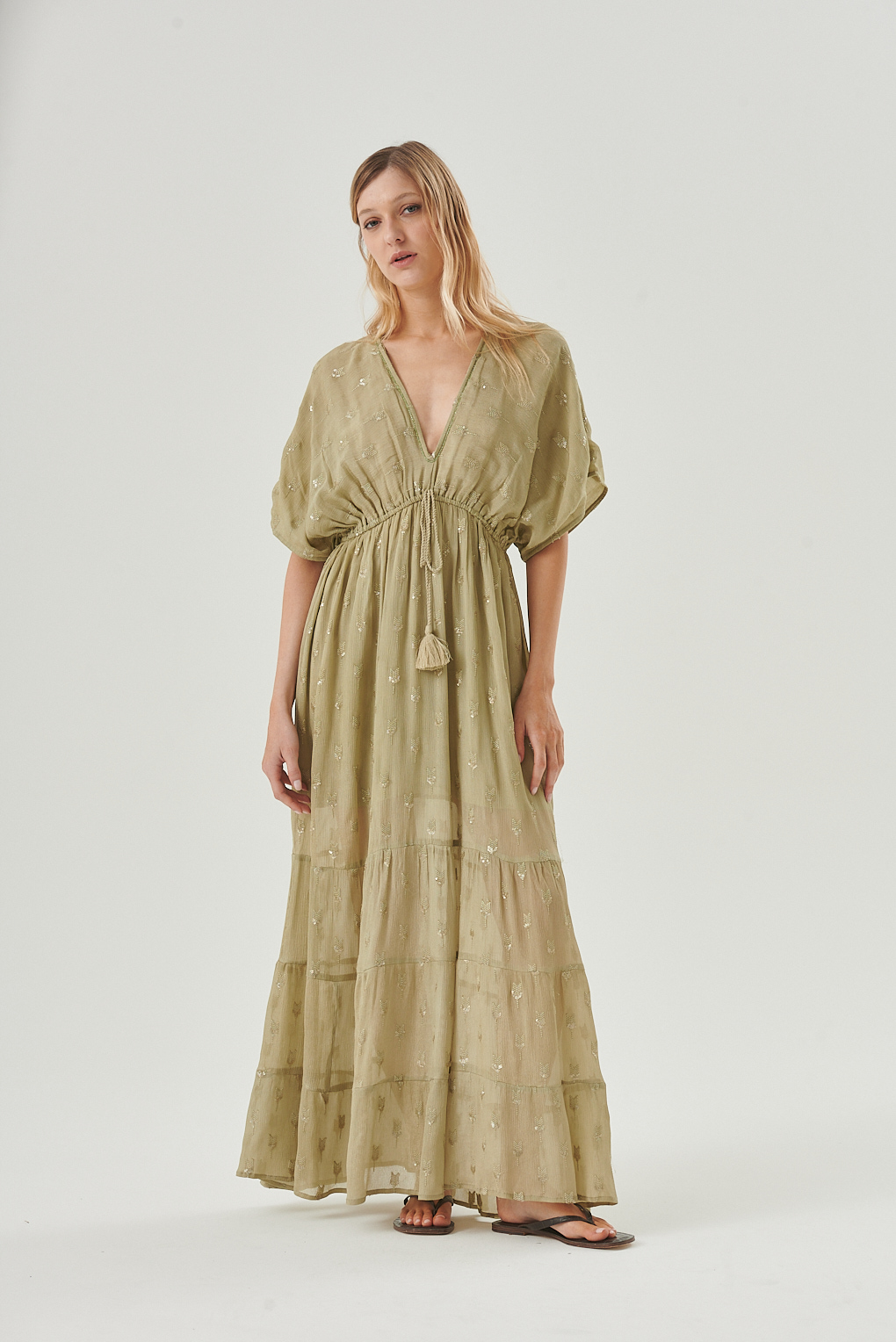 vestido jacquard bohemio
