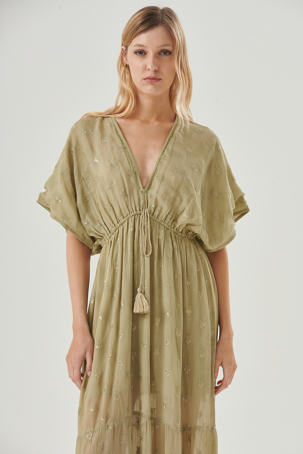 vestido jacquard bohemio
