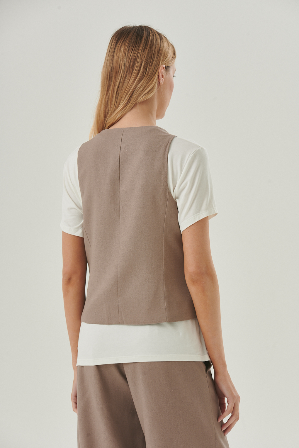 chaleco lino mujer