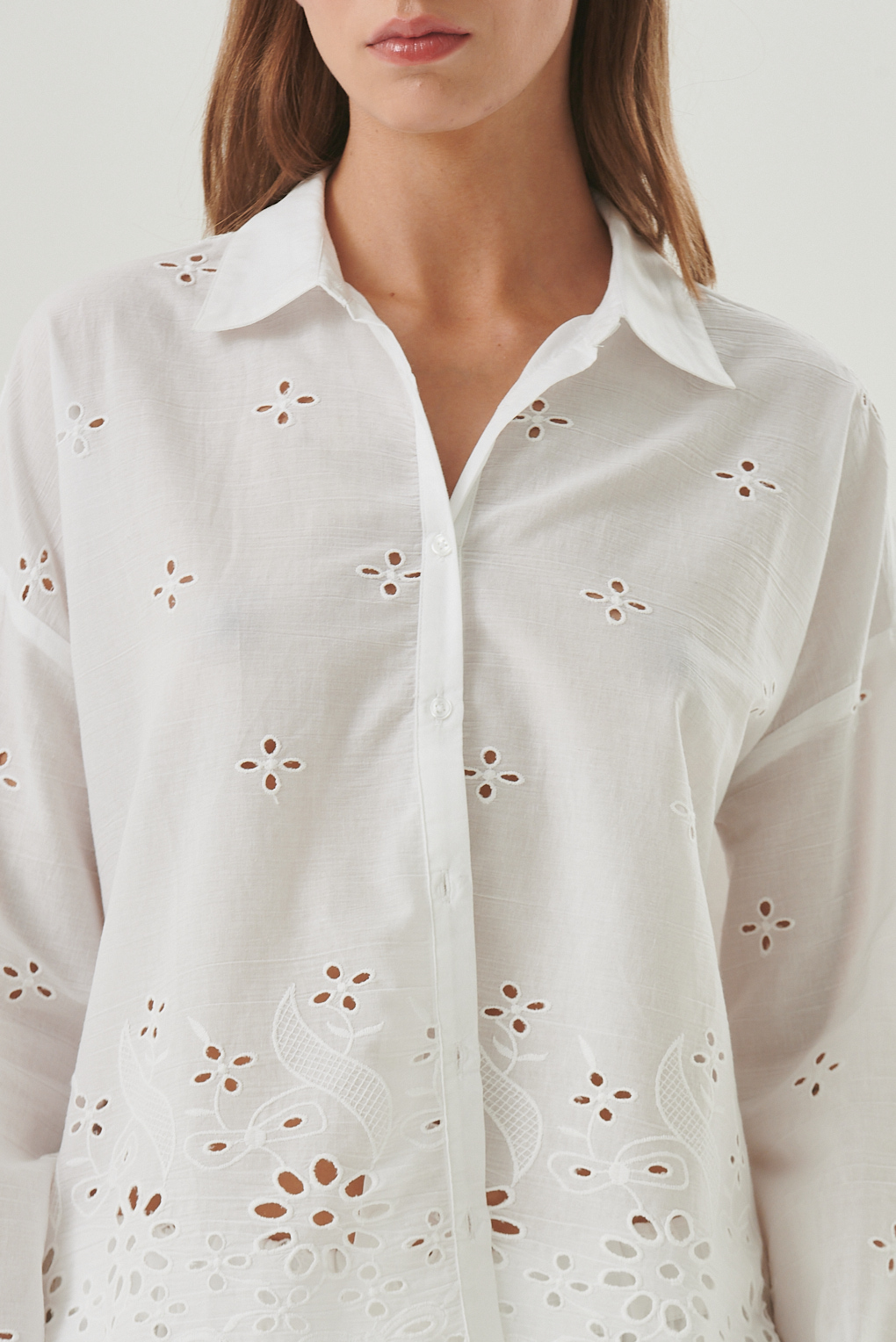 camisa algodon broderie