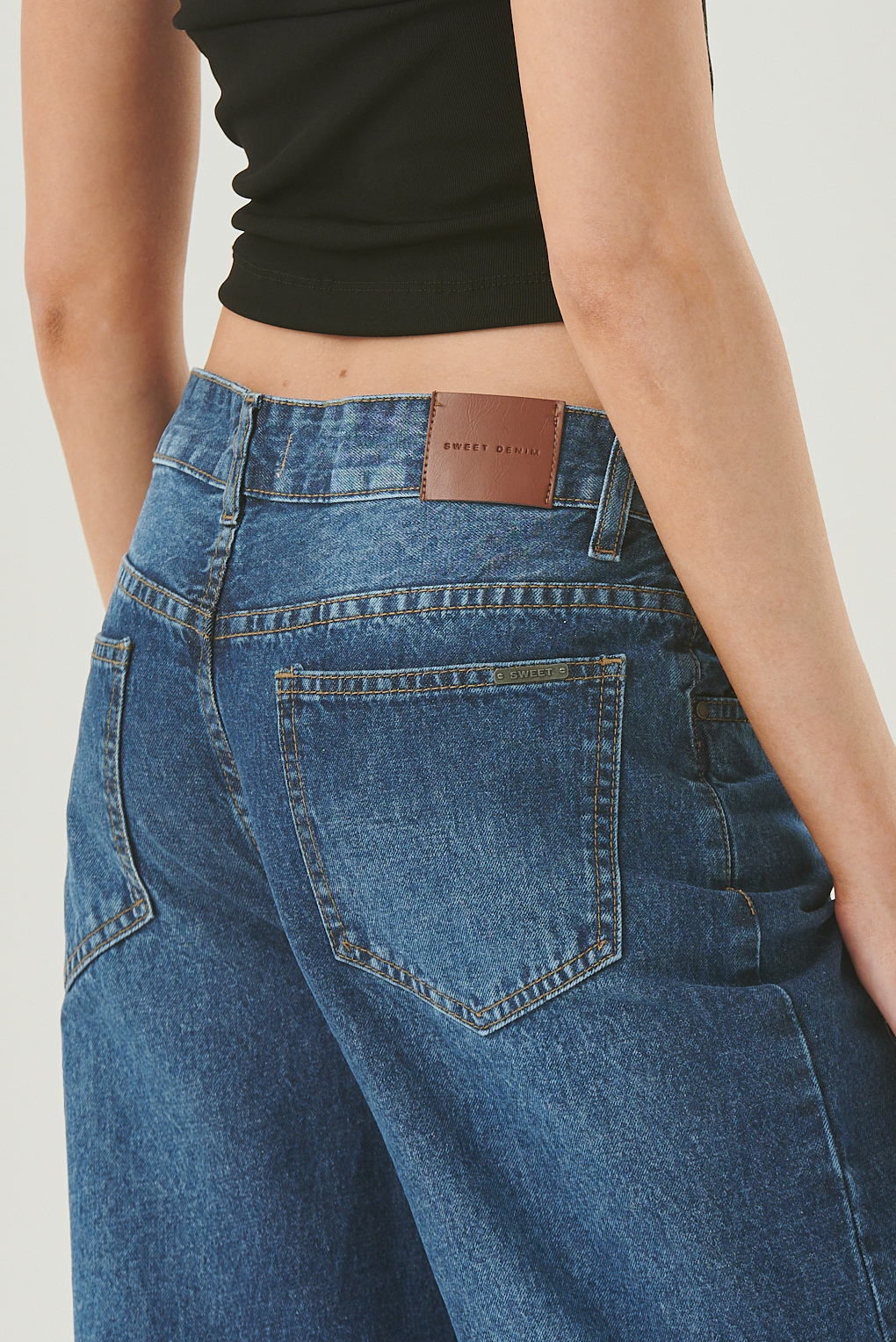 wide leg azul tiro medio