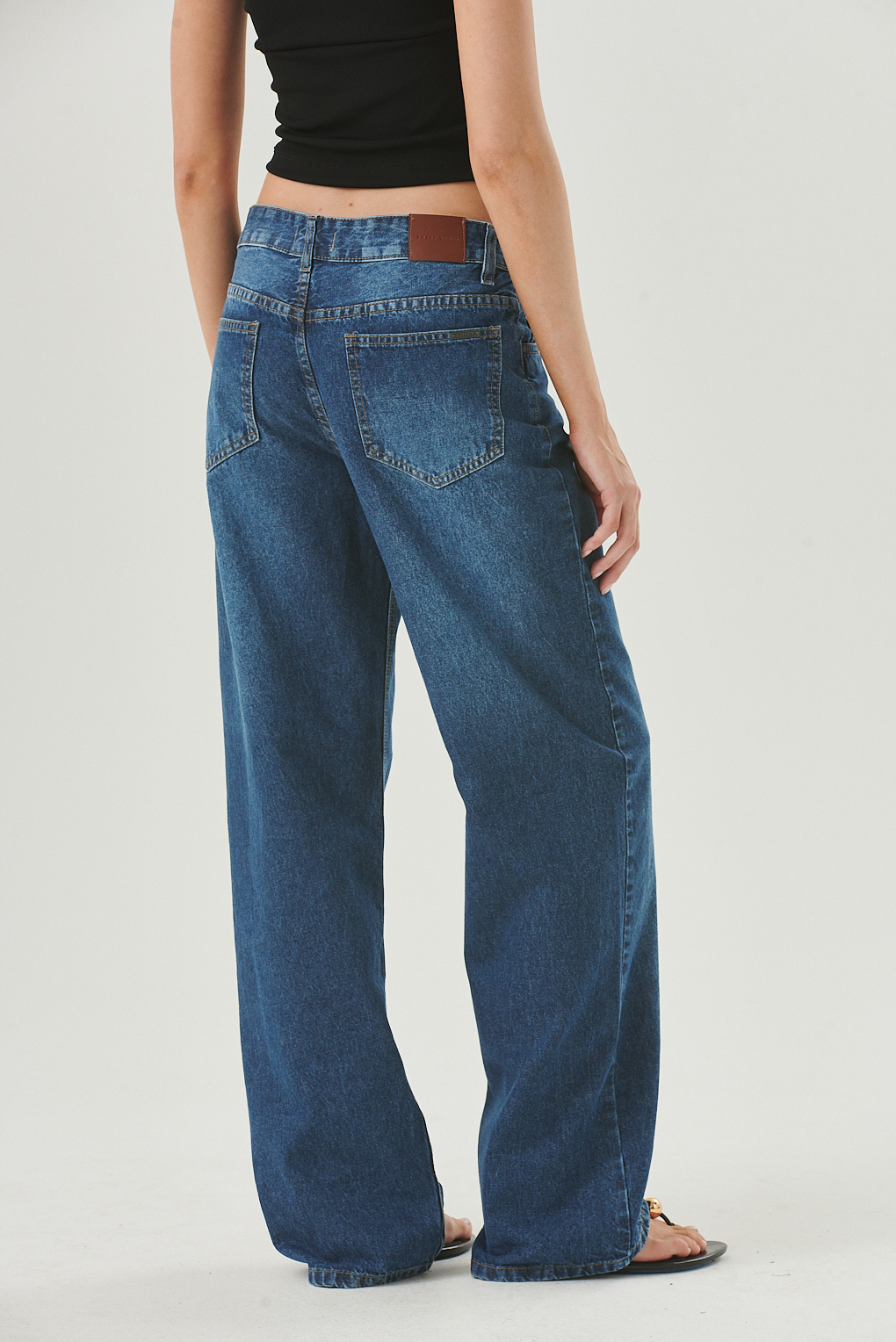 wide leg azul tiro medio