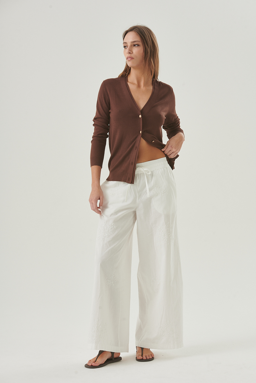 cardigan tejido liso