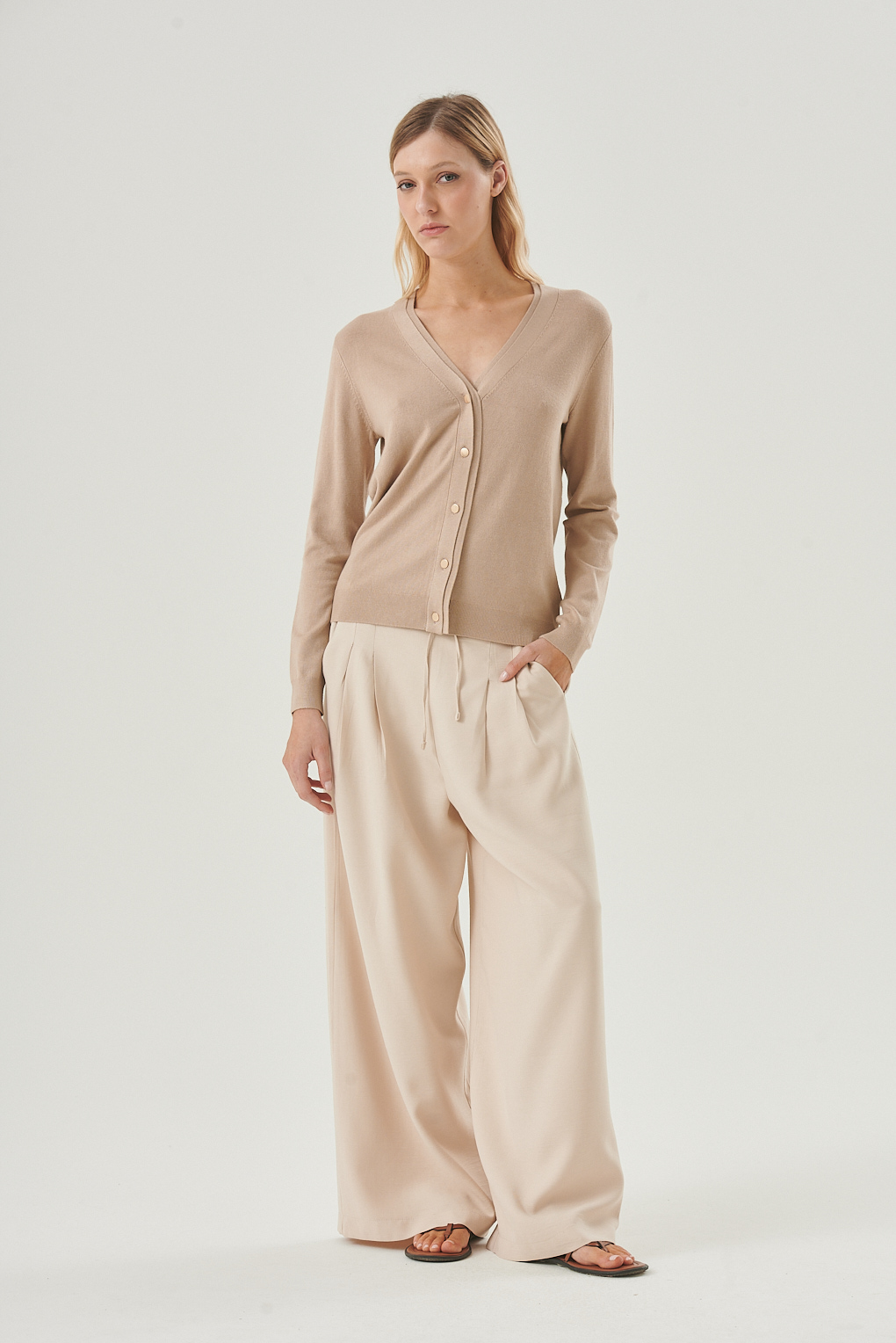cardigan tejido liso