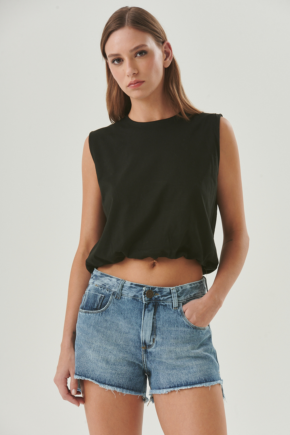 remera algodón efecto globo