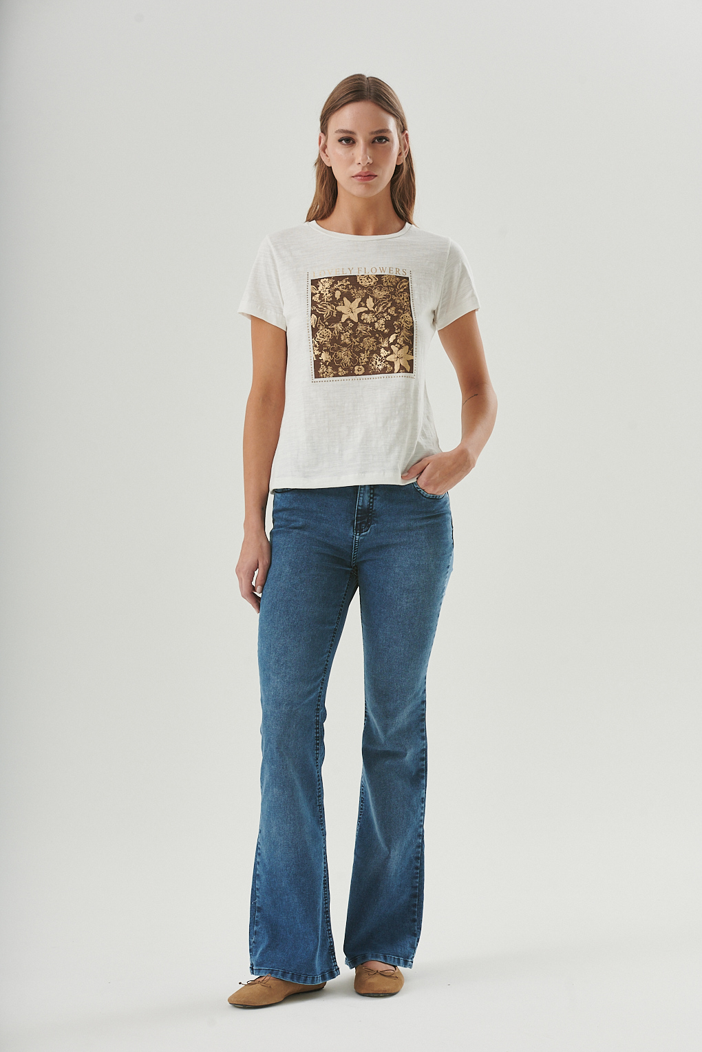 remera algodón estampado floral