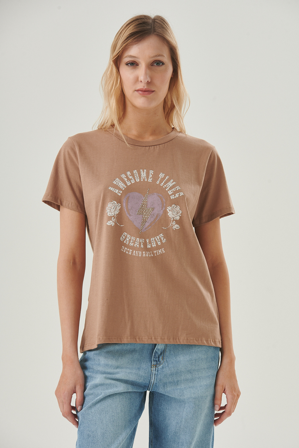 remera de algodon estampada