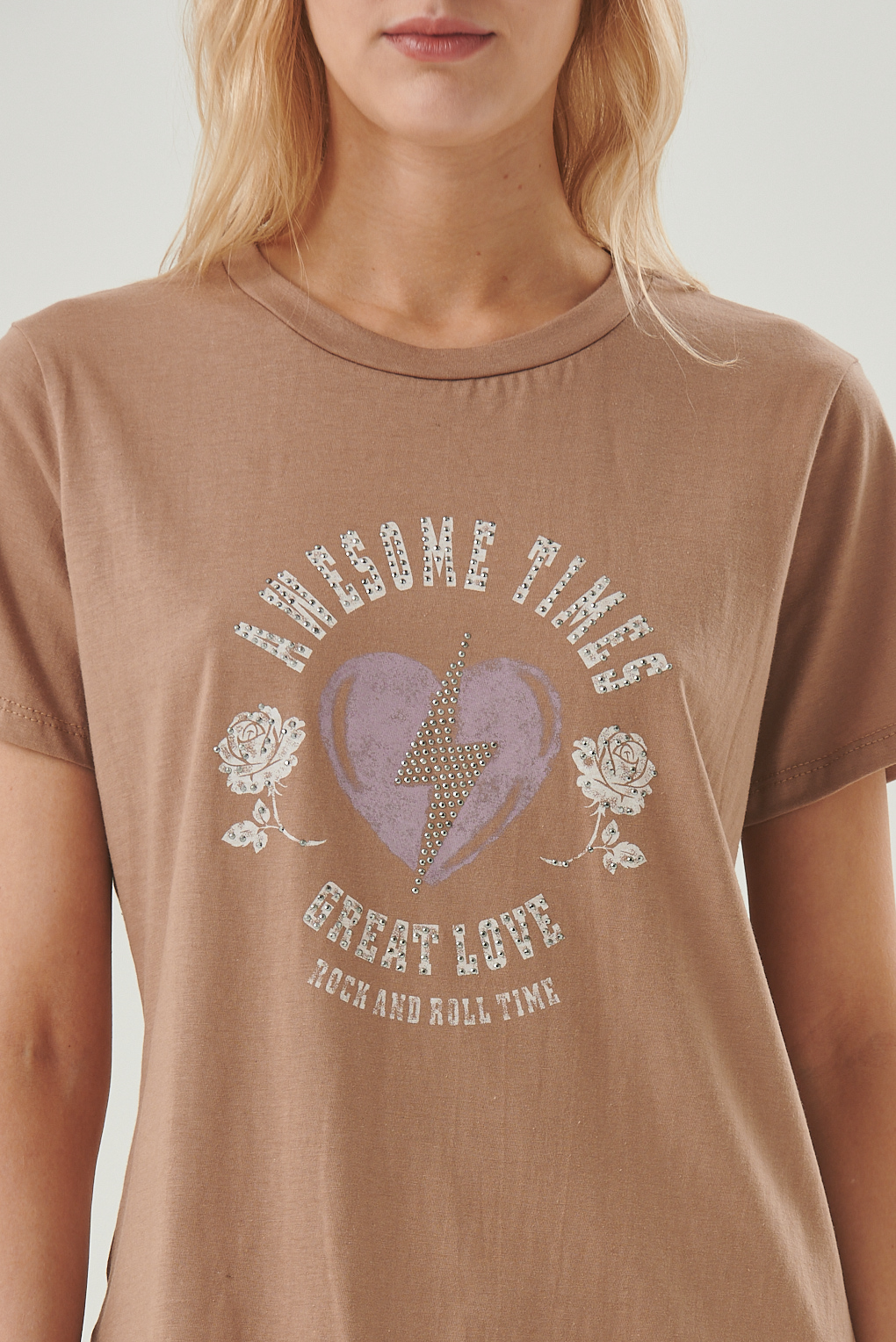 remera de algodon estampada