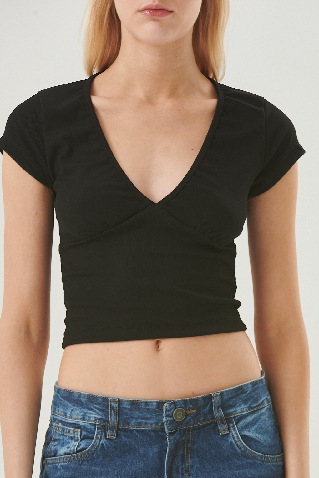 top ribb escote en V