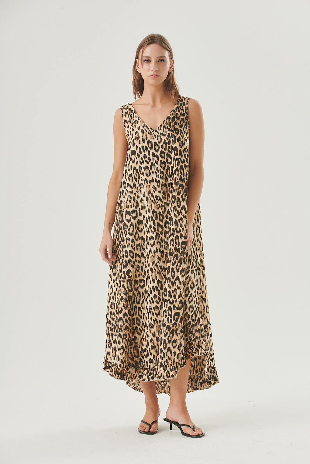 vestido animal print largo