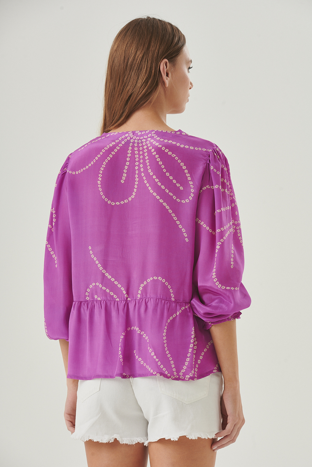 blusa estampada fucsia