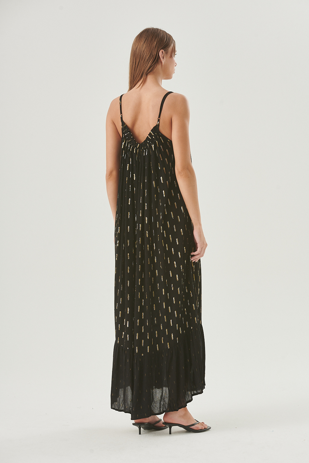 vestido largo con lurex