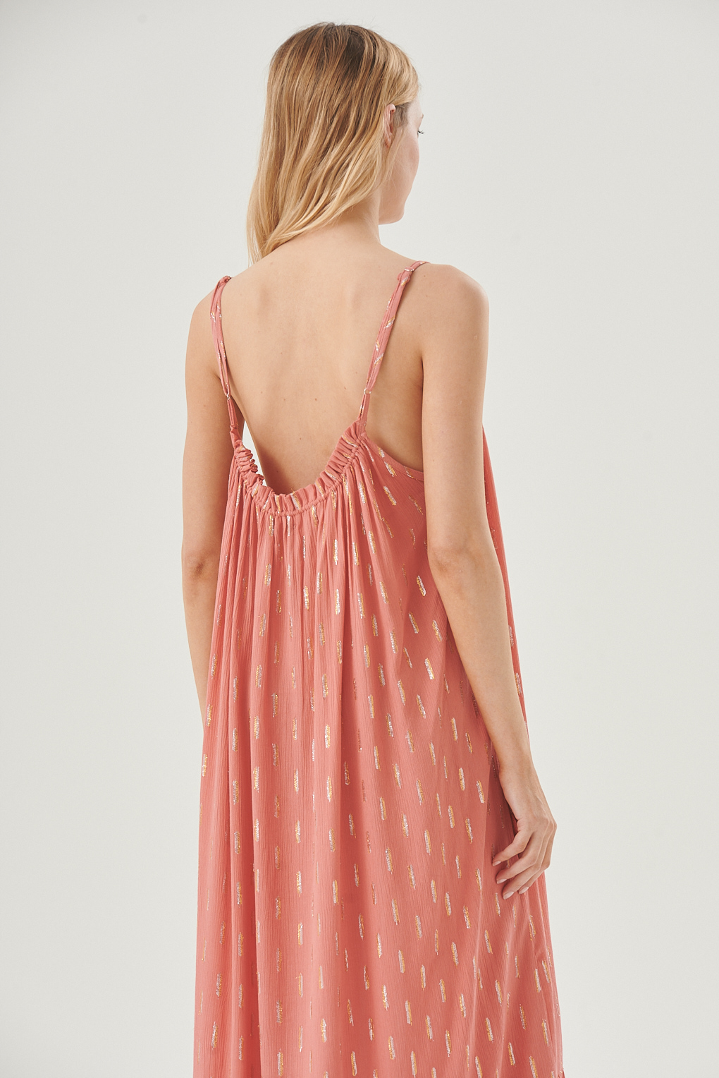 vestido largo con lurex