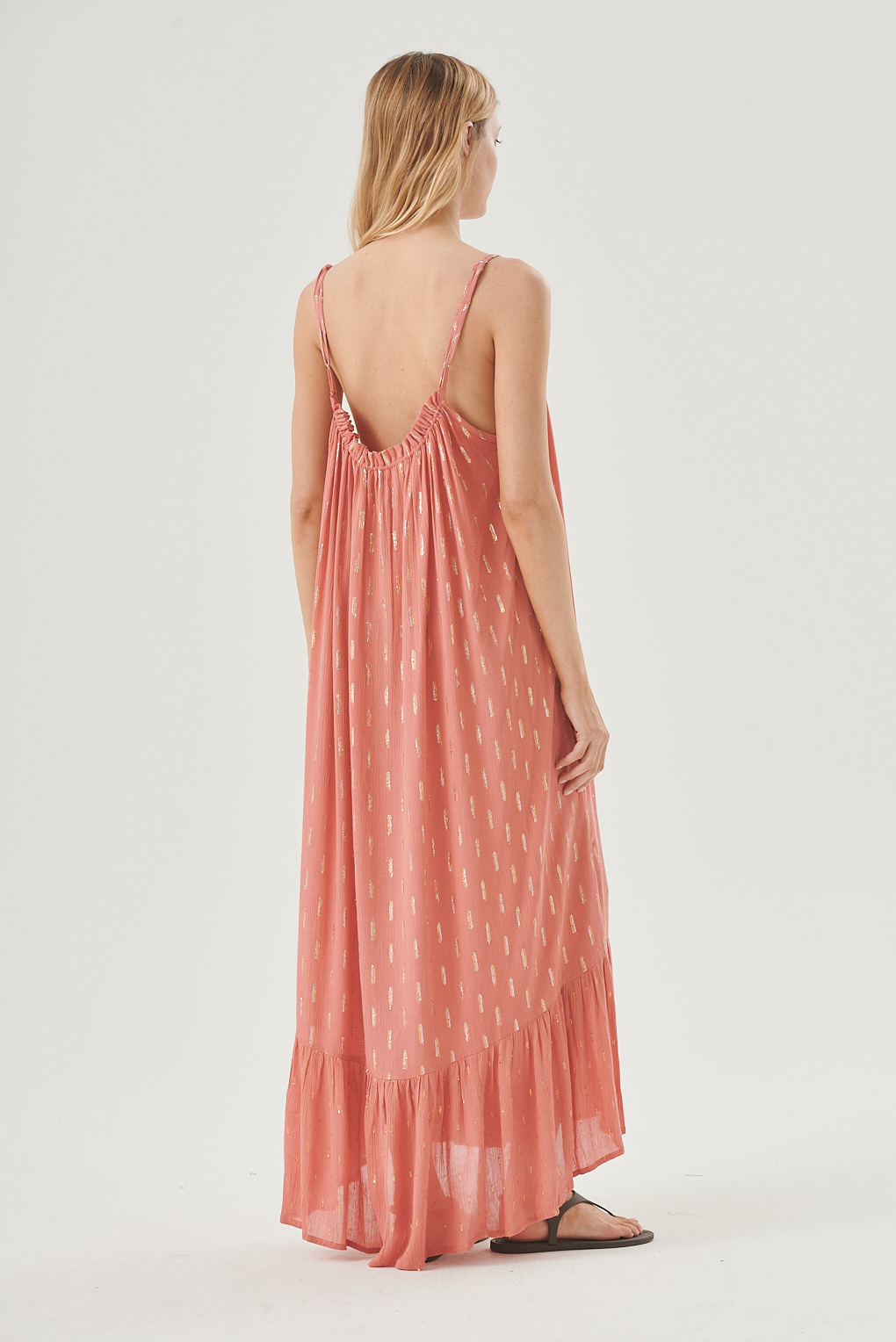 vestido largo con lurex