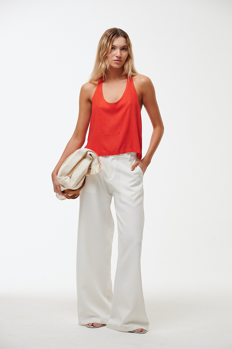 musculosa suelta lino