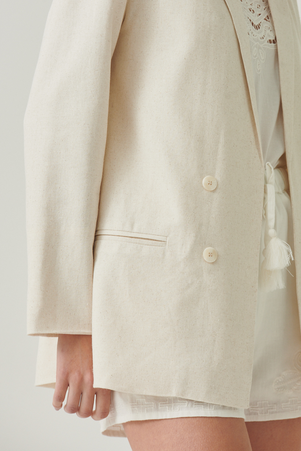 blazer de lino forrado