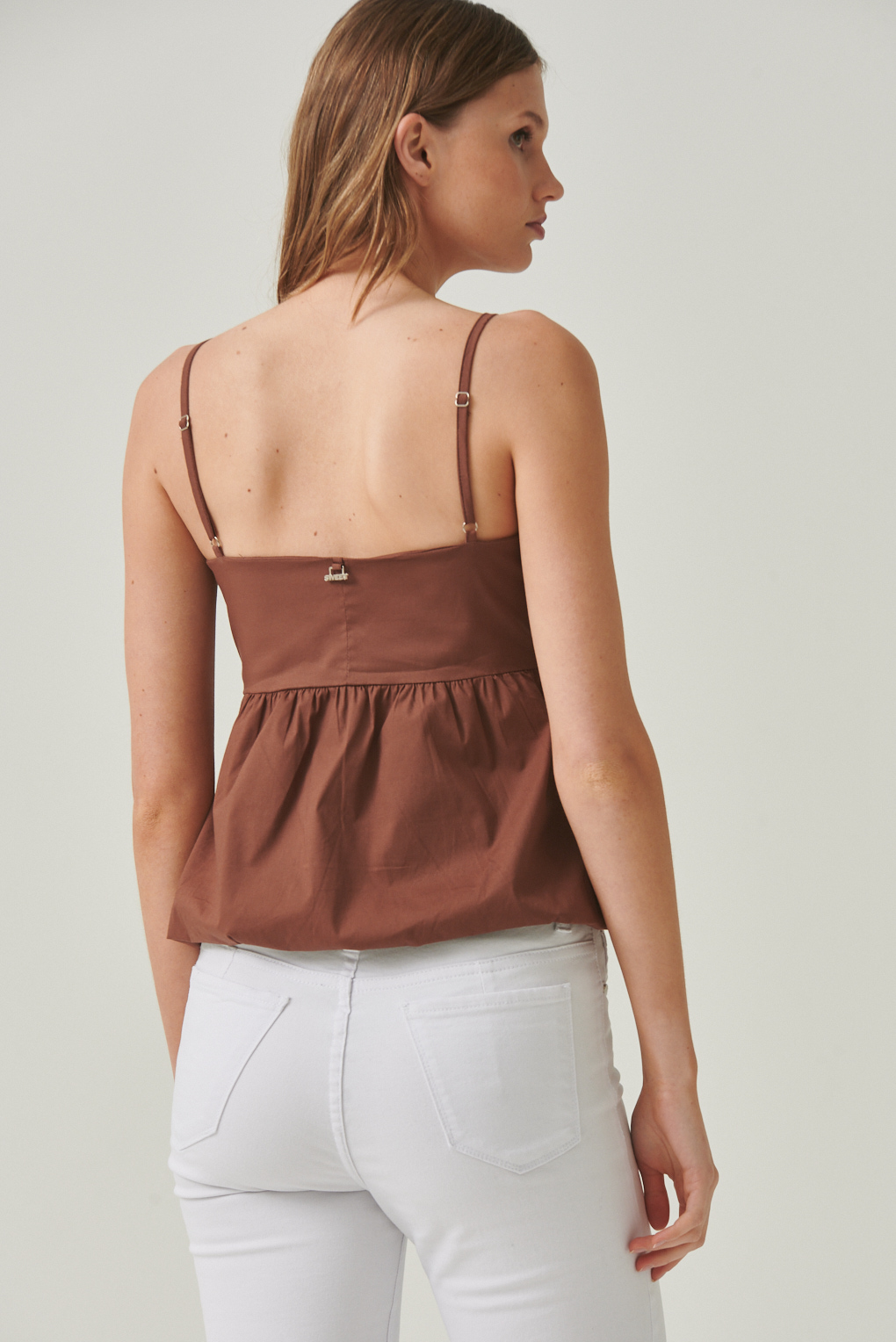 top efecto globo poplin