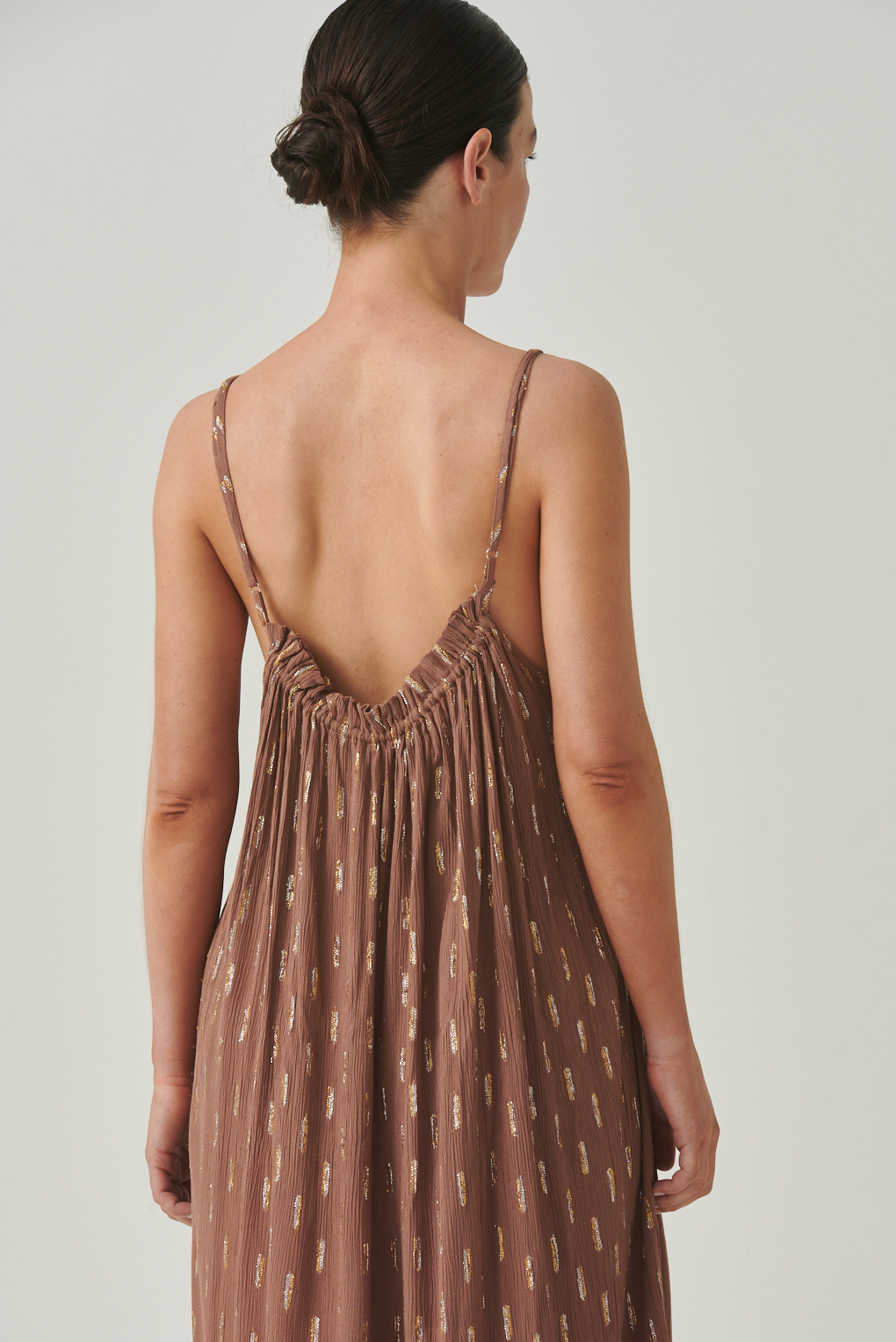 vestido largo con lurex