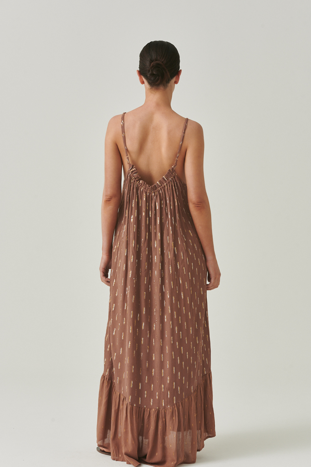 vestido largo con lurex