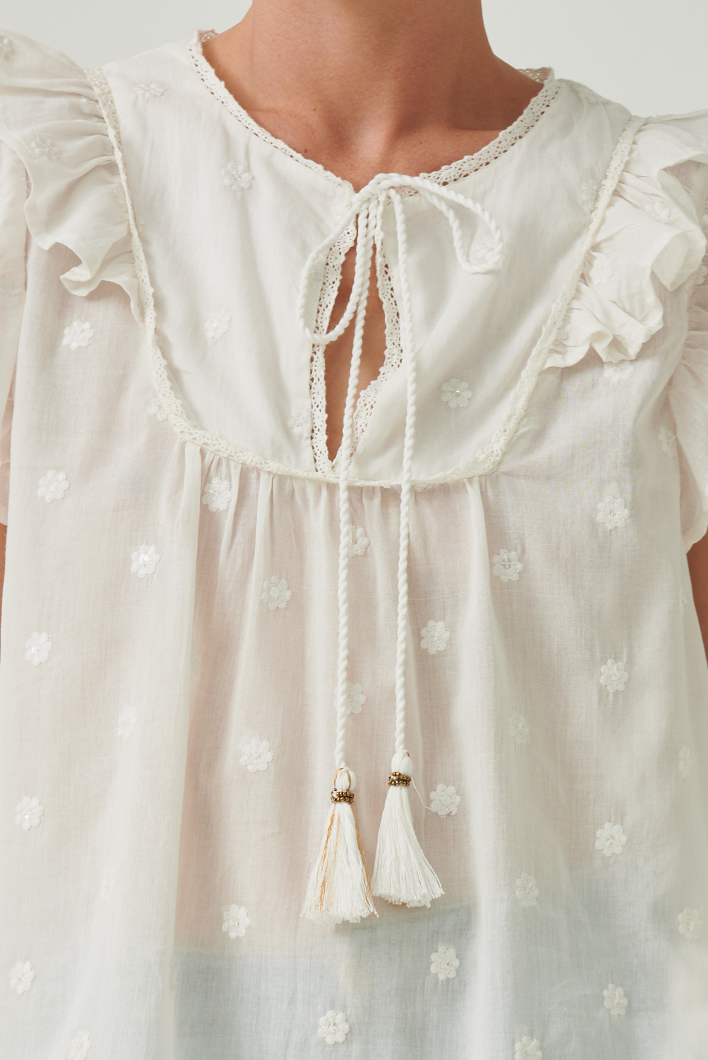 blusa Selena algodón bordado