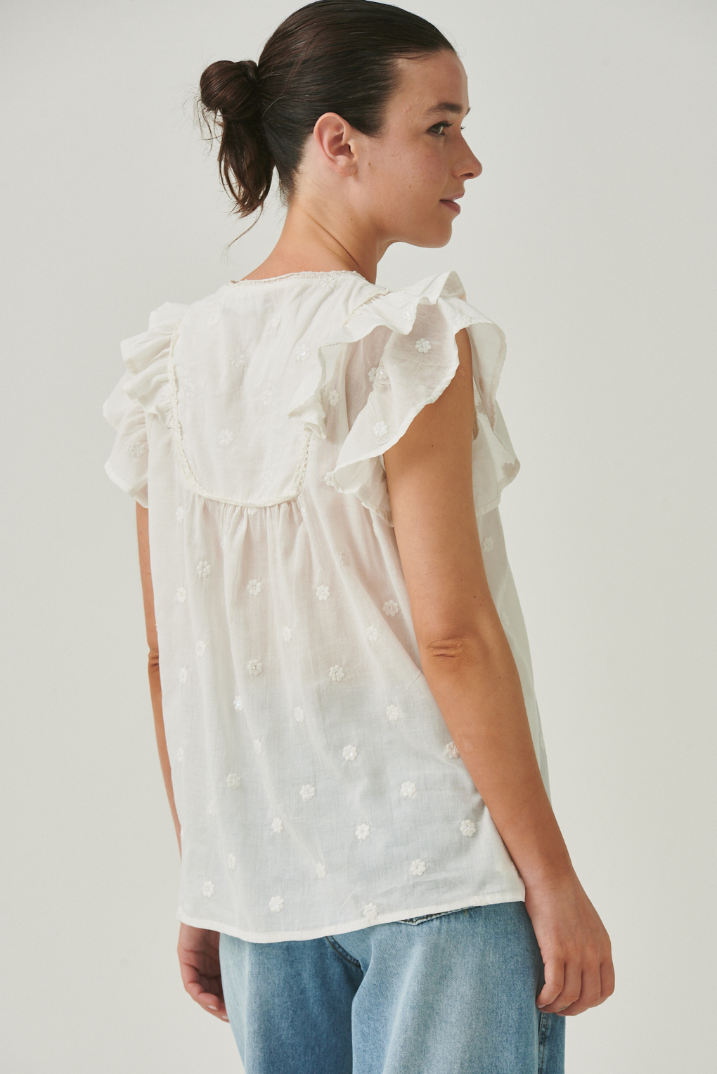 blusa Selena algodón bordado